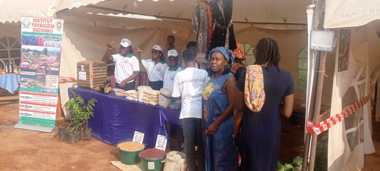 Stand de l'institut présentant son offre de formation et ses produits.